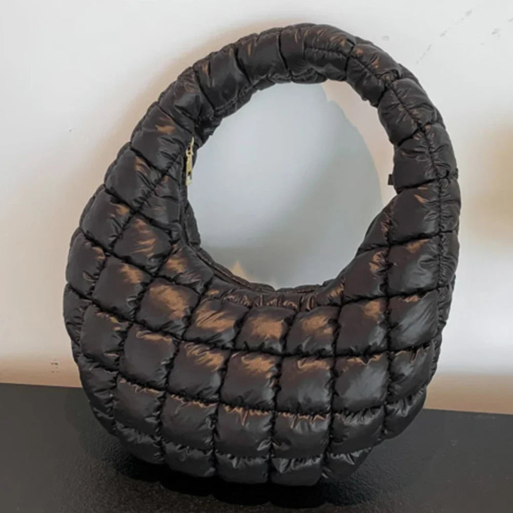 Fashion Quilted Puffer Cloud Pleated Shoulder Handbag