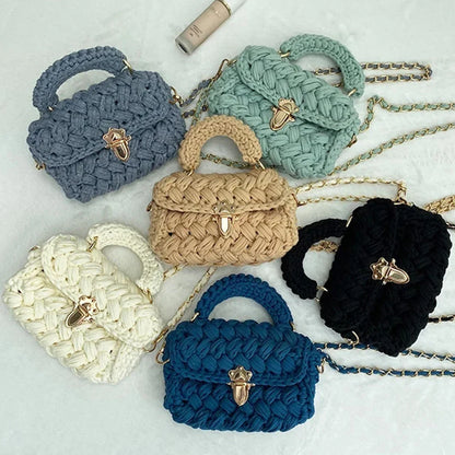 Rope Knitting Designer Chains Crossbody Handbag