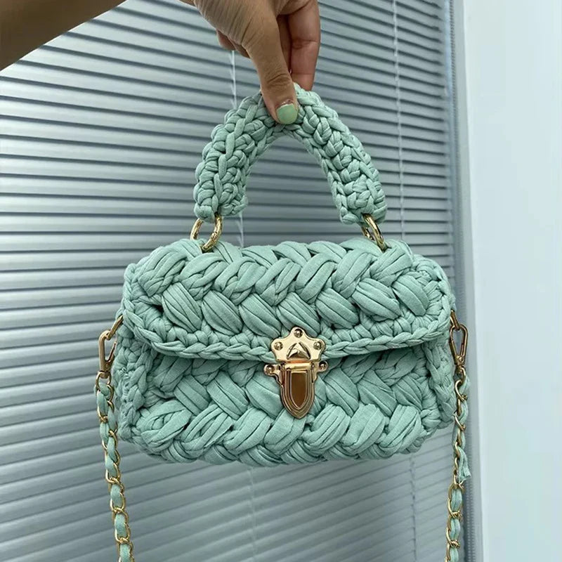 Rope Knitting Designer Chains Crossbody Handbag