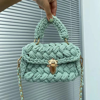 Rope Knitting Designer Chains Crossbody Handbag
