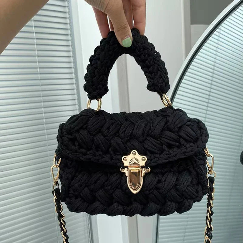Rope Knitting Designer Chains Crossbody Handbag