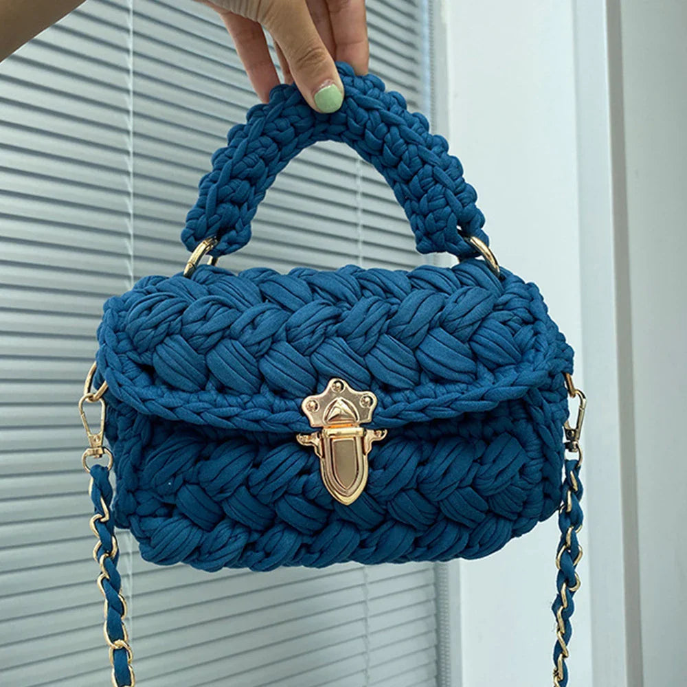 Rope Knitting Designer Chains Crossbody Handbag