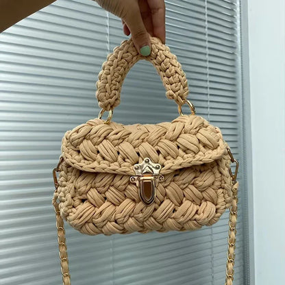 Rope Knitting Designer Chains Crossbody Handbag