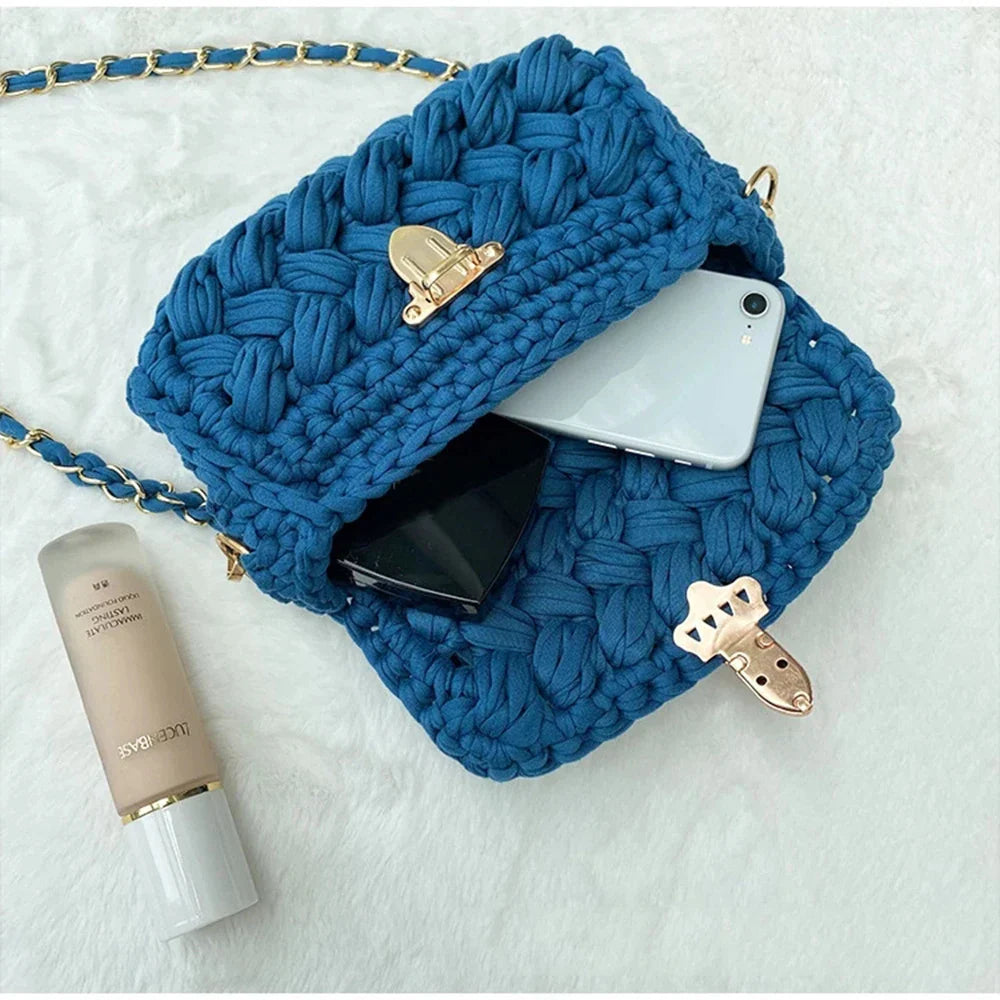 Rope Knitting Designer Chains Crossbody Handbag