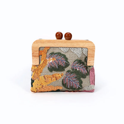 Fashion Sequins Flower Clutch Bag Wristlet