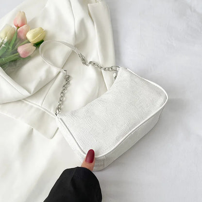 Flower Pattern Handle Underarm Shoulder Bag