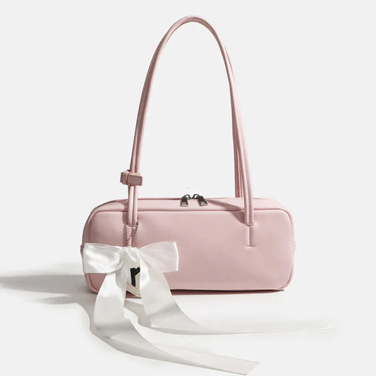 Solid Color Zipper Shoulder Bag for Women