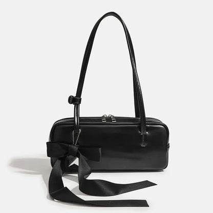 Solid Color Zipper Shoulder Bag for Women