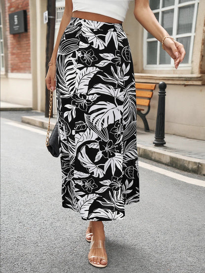 Summer Bohemia Floral Retro Casual Streetwear Long Skirt
