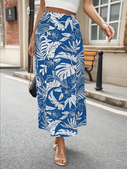 Summer Bohemia Floral Retro Casual Streetwear Long Skirt