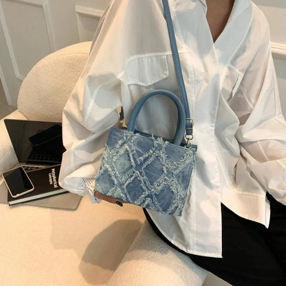 Denim Messenger Bag Summer Trendy Crossbody Handbag