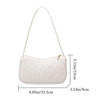Solid Color PU Leather Women Shoulder Bag