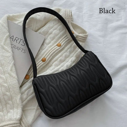 Solid Color PU Leather Women Shoulder Bag