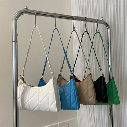 Solid Color PU Leather Underarm Crossbody