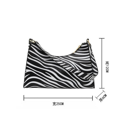 Zebra Print PU Leather Underarm Shoulder Bag
