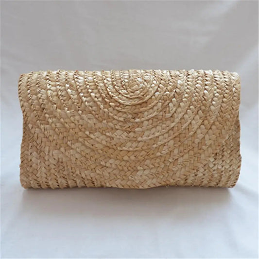 Wheat Straw Woven Summer Handbag Wristlet