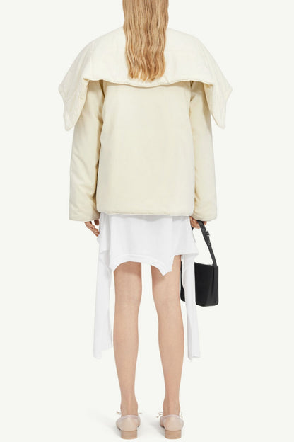 Fern Lapel Padded Jacket - White