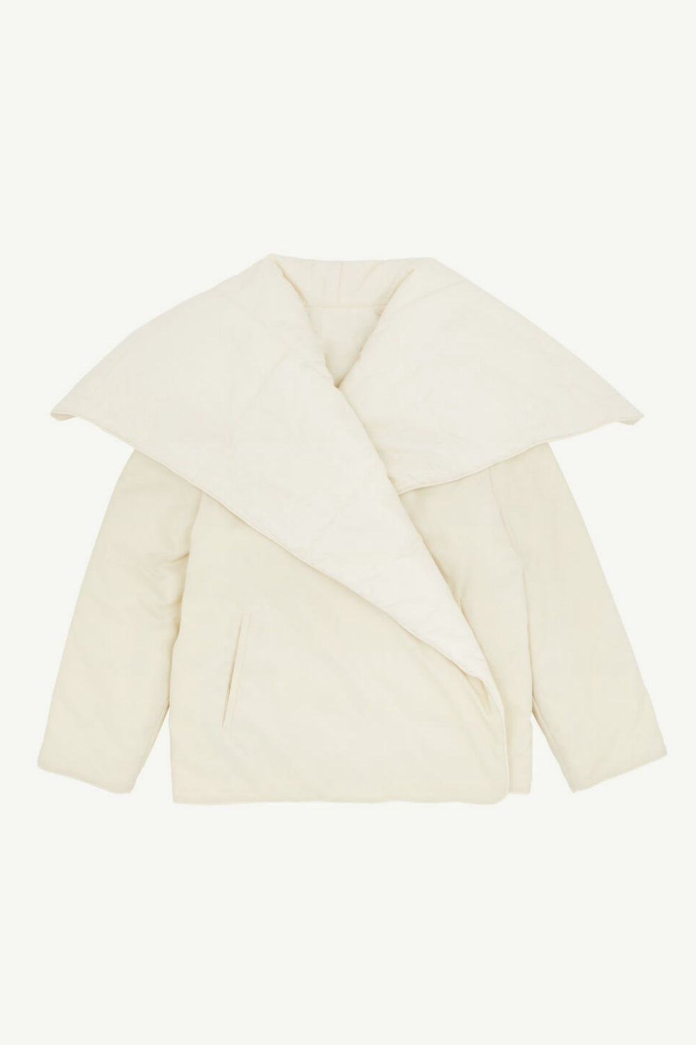 Fern Lapel Padded Jacket - White