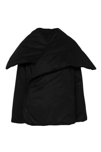 Fern Lapel Padded Jacket - Black