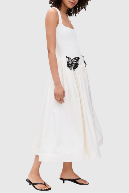 Festus Butterfly Embellished Knit Midi Dress
