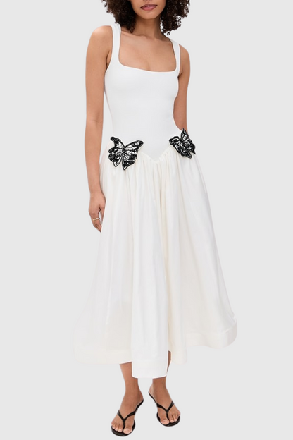 Festus Butterfly Embellished Knit Midi Dress