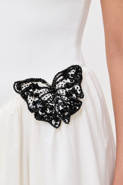 Festus Butterfly Embellished Knit Midi Dress