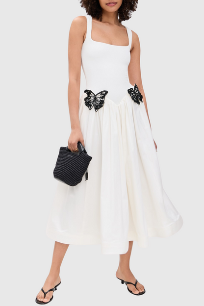 Festus Butterfly Embellished Knit Midi Dress