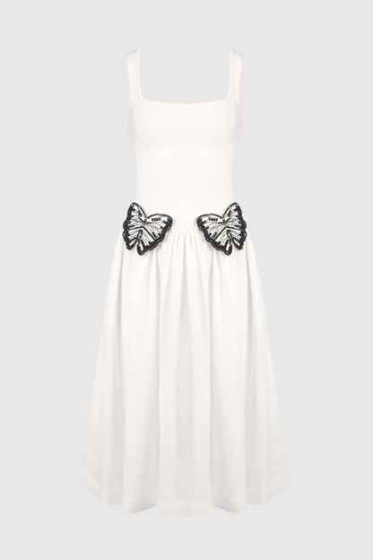 Festus Butterfly Embellished Knit Midi Dress