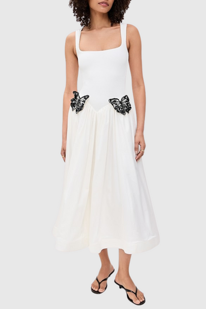 Festus Butterfly Embellished Knit Midi Dress