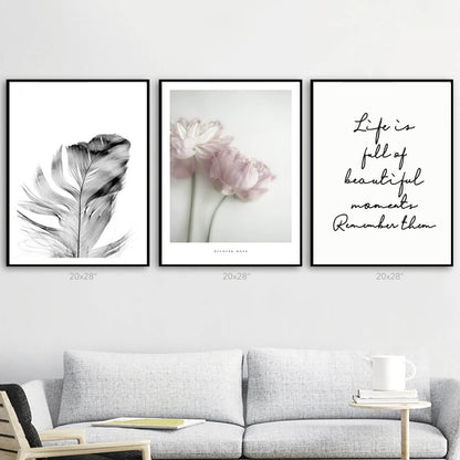 Flower & Feather Quote