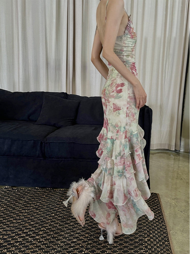 Flamenco Vibes Ruffle Strappy Dress