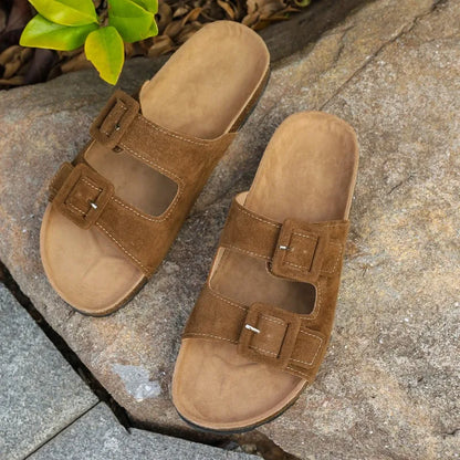 Women's Non-Slip Suede Flip-Flops – Beach & Outdoor Comfort Sandals