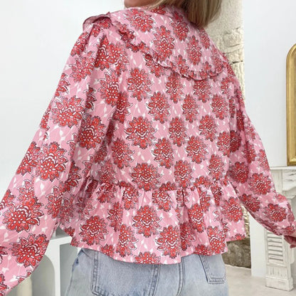 Floral Babydoll Ruffled Blouse