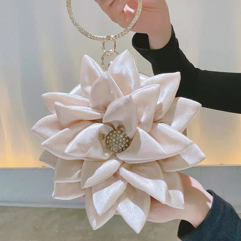 Floral Champagne Tote Wristlet