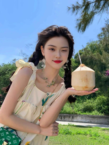 Floral Boho Beach Dress Flowy & Comfortable Summer Maxi