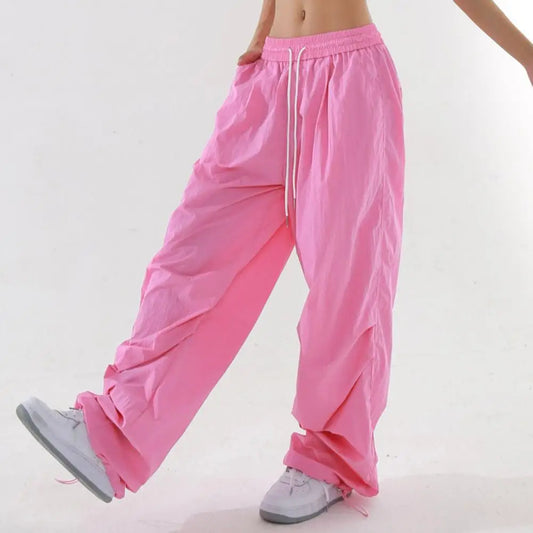 Fluorescent Drawstring Wide Leg Cargo Pant
