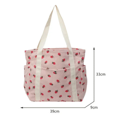 Forest Corduroy Simple Shoulder Bag