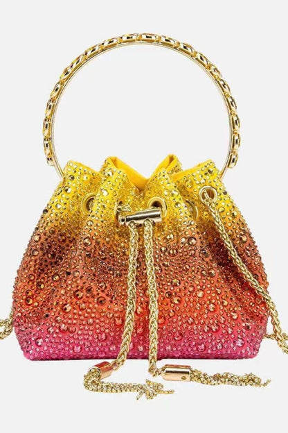 Harlow Multicolored Crystal Embellished Bucket Bag