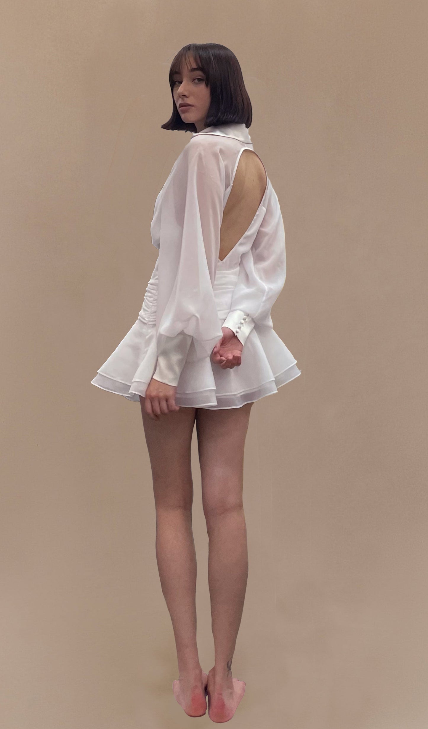 Angelina | Lantern Sleeve Mini Dress