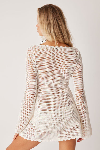 Doris Scalloped Crochet Beach Tunic