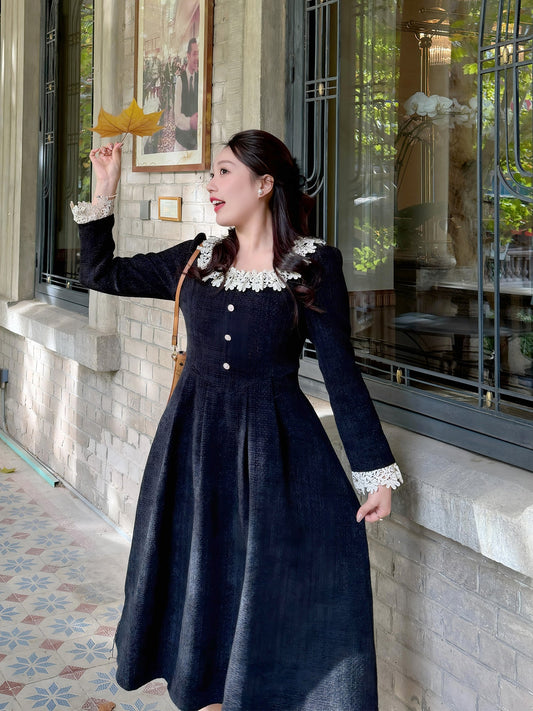 Corduroy Long-Sleeve Dress for Women