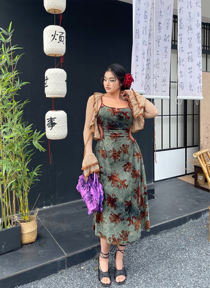 Cheongsam Floral Cami Maxi Dress