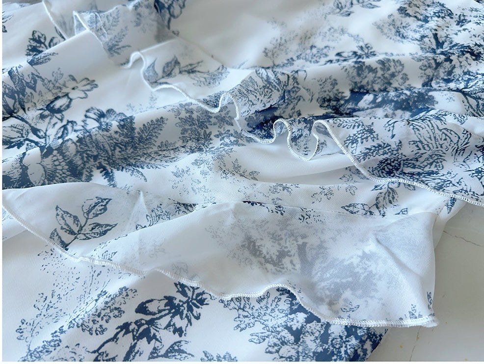 Ruffle Floral Maxi Dress · Elegant Slimming