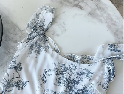 Ruffle Floral Maxi Dress · Elegant Slimming