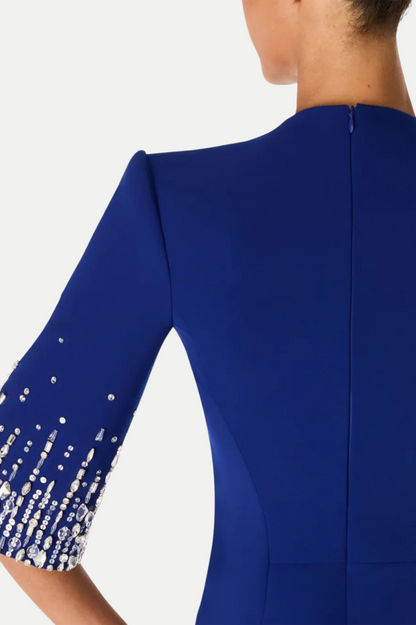 Fulia Diamante Embellished Midi Dress - Blue