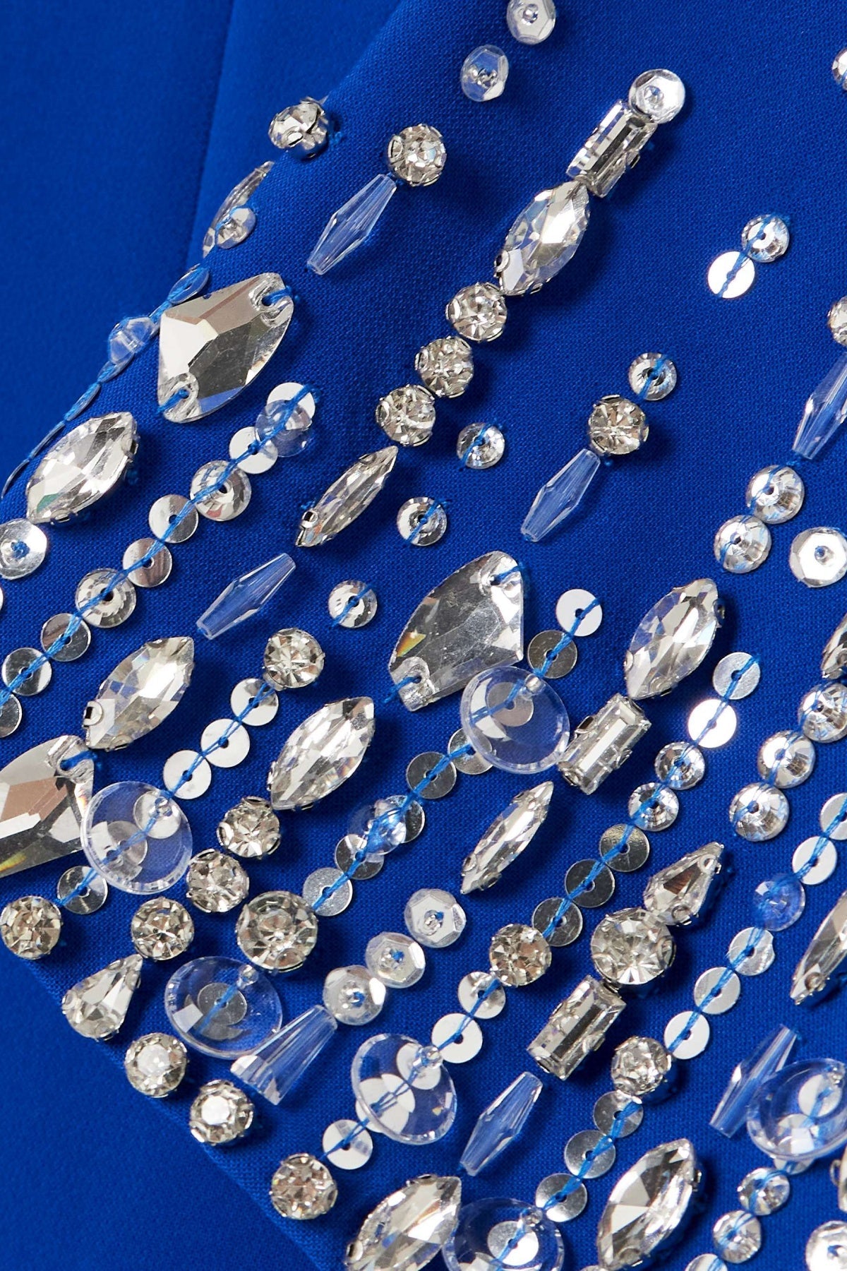 Fulia Diamante Embellished Midi Dress - Blue