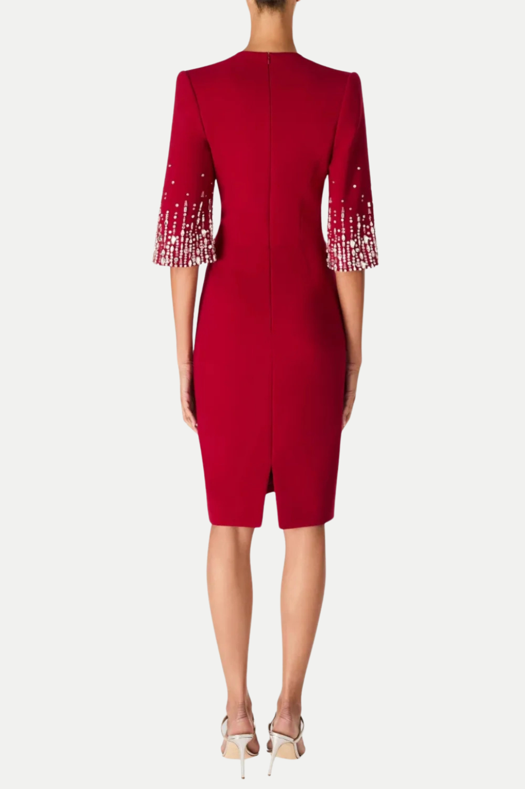 Fulia Diamante Embellished Midi Dress - Red