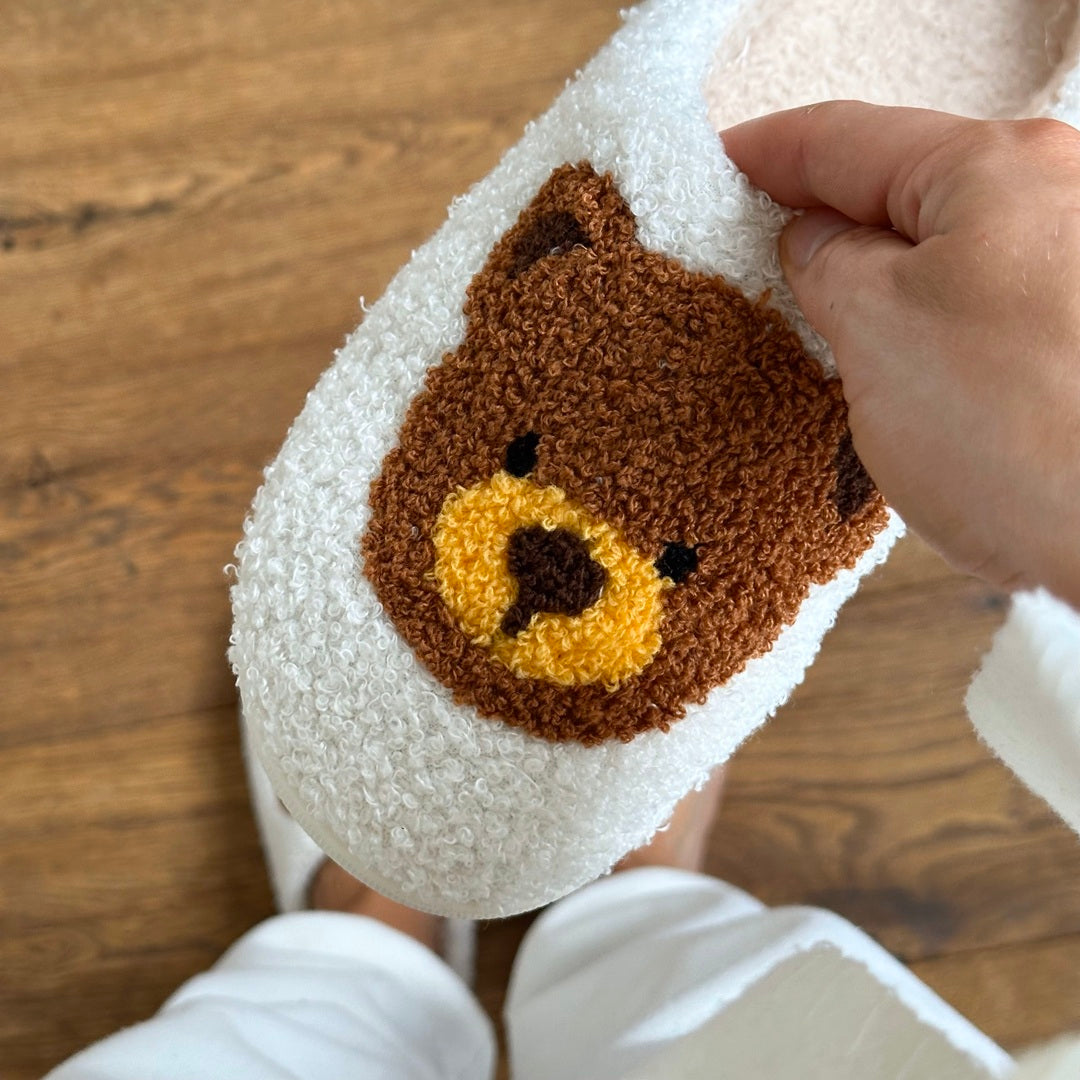 Snuggly Teddy Bear Slippers