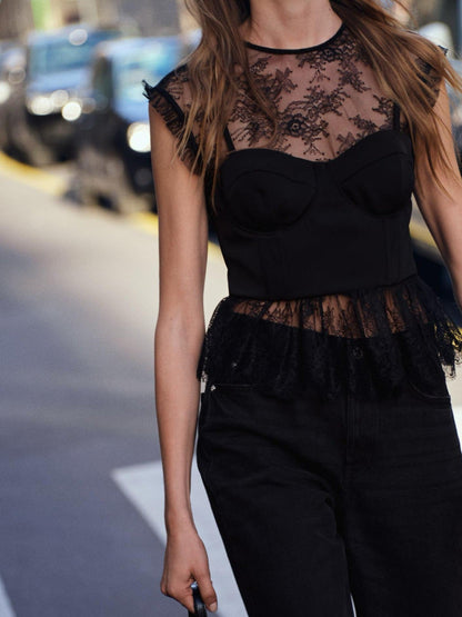 Boning Corset Lace Top