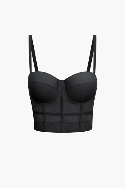 Furly Mesh Underwire Bustier Top